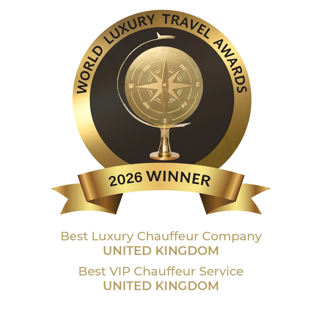 World Luxury Travel Awards 2026 Winner - Best Luxury Chauffeur Company and Best VIP Chauffeur Service, United Kingdom